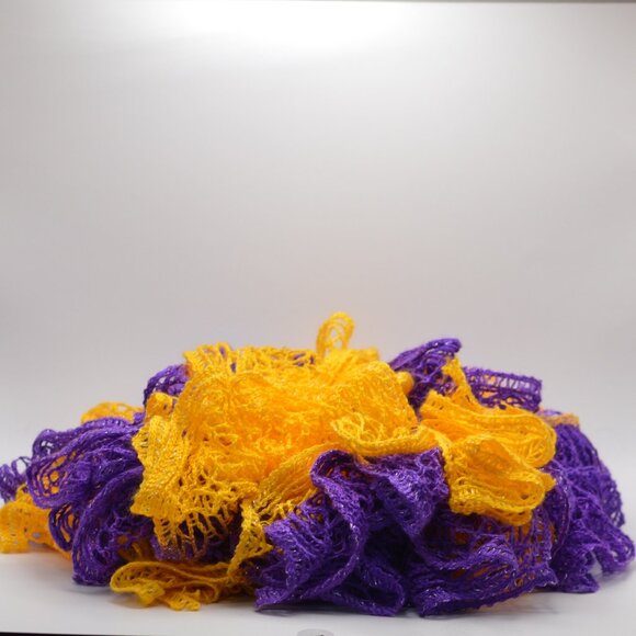 Homemade Purple and Grey Ruffle Scarf - Picture 1 of 2